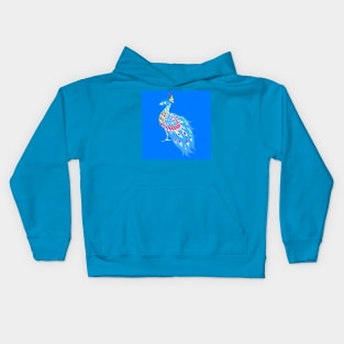 blue rainbow shining phoenix peacock ecopop pattern Kids Hoodie